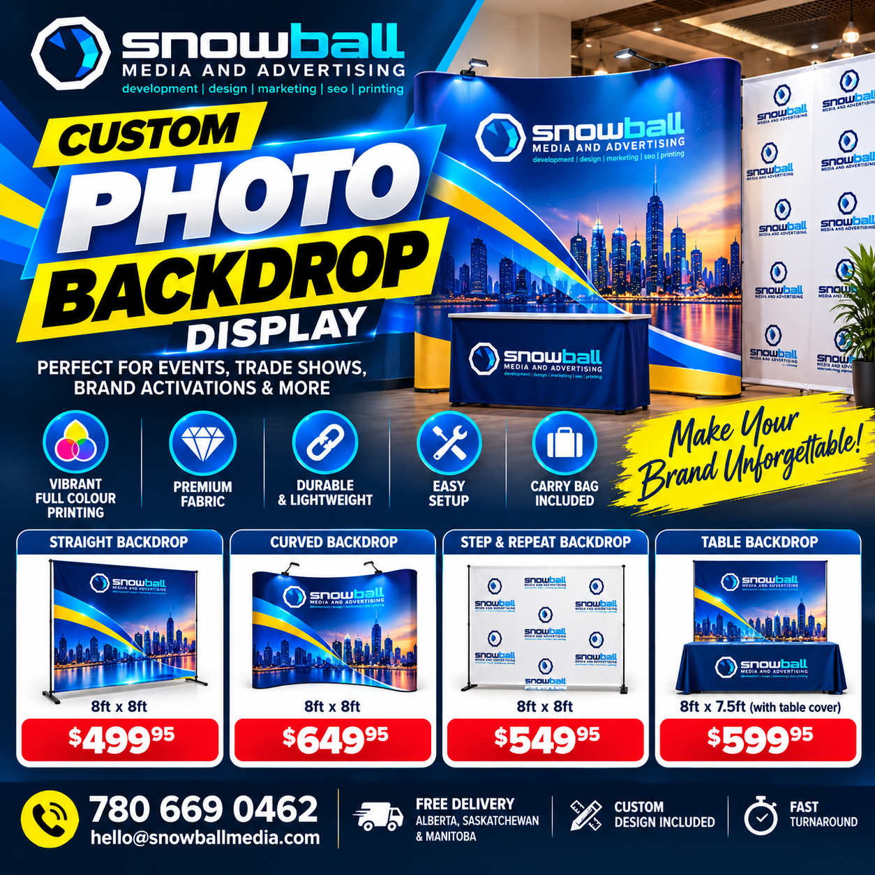 Photo backdrop display at an event
